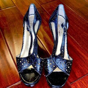 Jessica Simpson strappy black heels